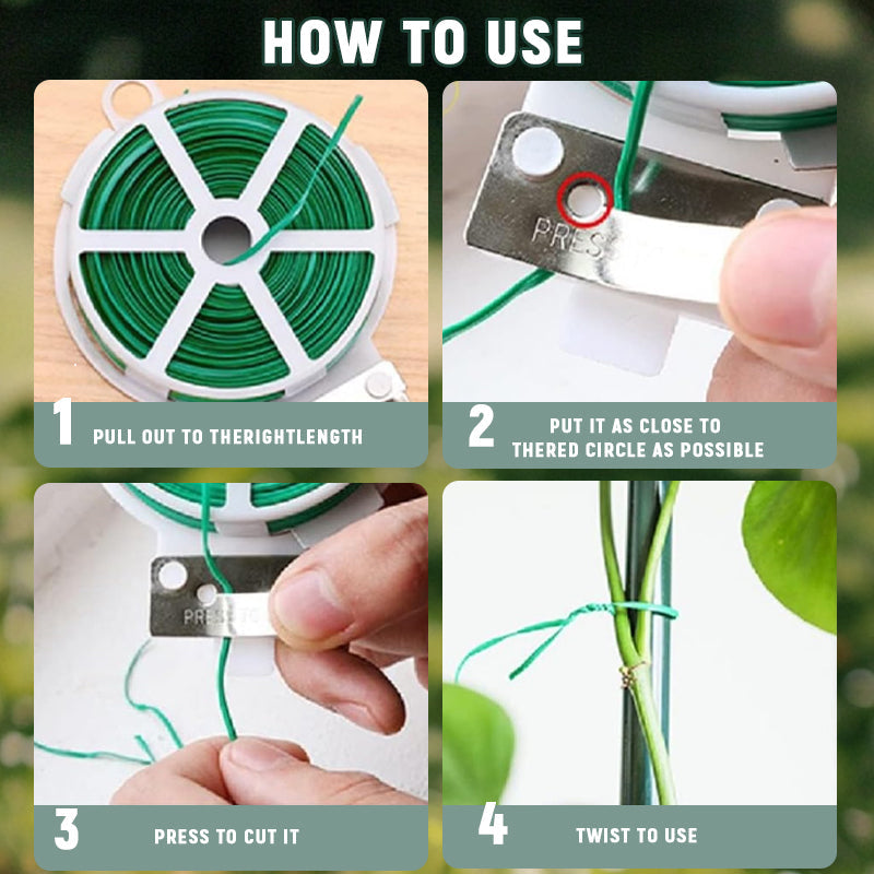 🌿 Garden Plant Tie Wire with Built-in Cutter – Flexible & Versatile!